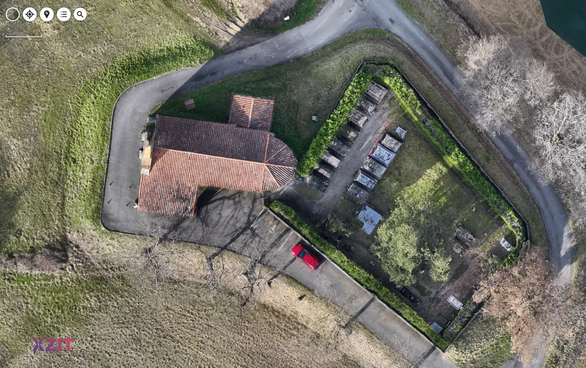 Vue aérienne réelle utilisée dans la démonstration d’orthophotographie
