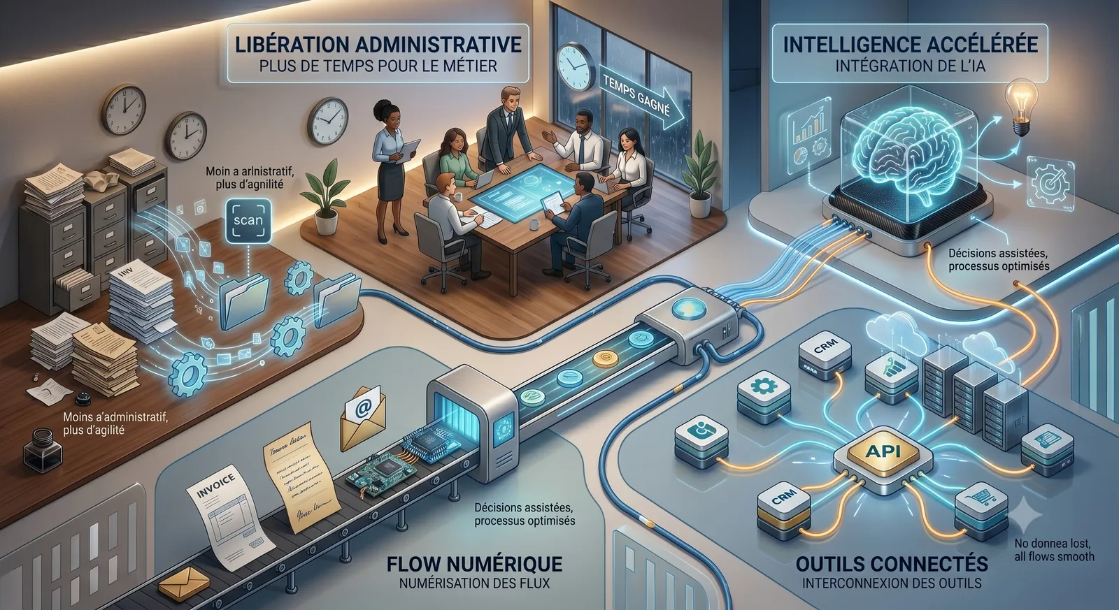 Stratégie digitale : automatisation, numérisation des flux et intégration de l'IA